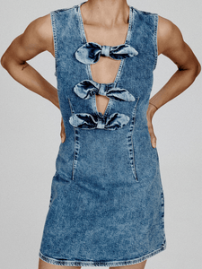 AJKI DRESS | Light Denim Wash - 38