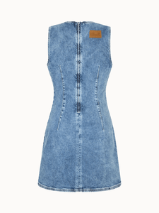 AJKI DRESS | Light Denim Wash - 38