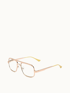 CADDIS Eyewear NOLA Reading Glasses Polished Rose Gold Green