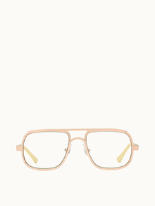 CADDIS Eyewear NOLA Reading Glasses Polished Rose Gold Green