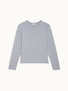 DONNI Tops Gray / S Baby Rib Relaxed Long Sleeve