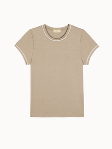 DONNI Tops Shitake / XS The Baby Rib Contrast Tee