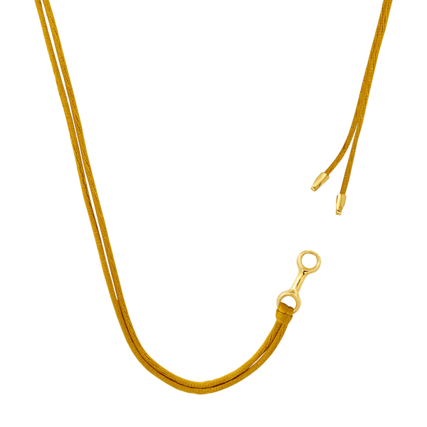 DOUBLE BEAM LINK ON SILKY CORD NECKLACE 【公式通販】