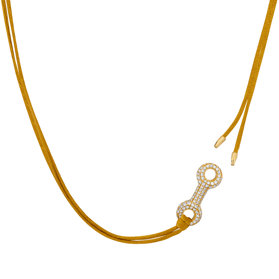 Gabriela Artigas Necklace Double Beam Link With White Pave Diamonds