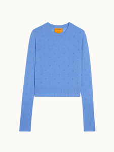 Guest in Residence Tops French Blue / XS Shrunken Pointelle Crew