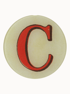 John Derian Table Top C Red Letter Plate