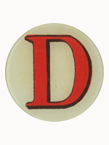 John Derian Table Top D Red Letter Plate