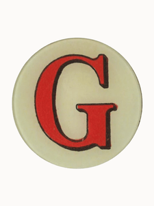 John Derian Table Top G Red Letter Plate