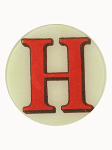 John Derian Table Top H Red Letter Plate