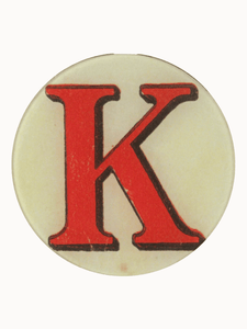 John Derian Table Top K Red Letter Plate