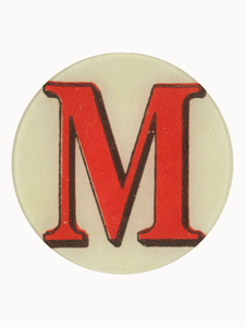 John Derian Table Top M Red Letter Plate
