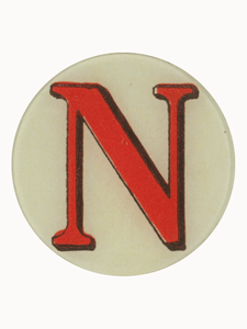 John Derian Table Top N Red Letter Plate