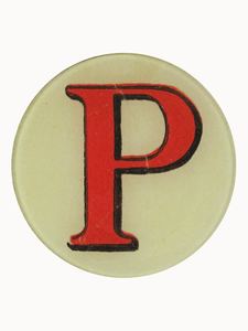 John Derian Table Top P Red Letter Plate