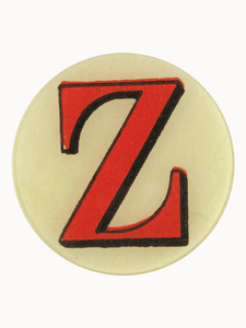 John Derian Table Top Red Letter Plate