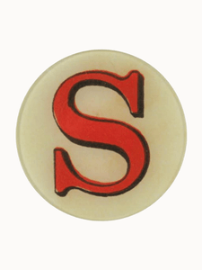 John Derian Table Top S Red Letter Plate