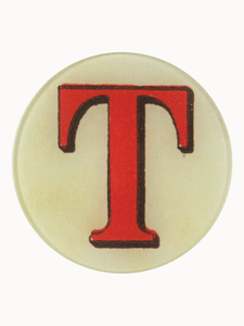 John Derian Table Top T Red Letter Plate
