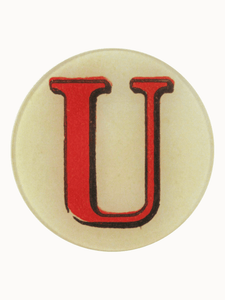 John Derian Table Top U Red Letter Plate