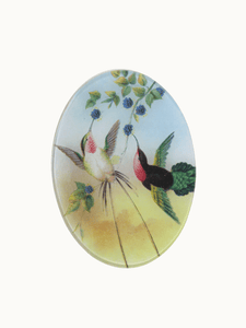 John Derian Tabletop Pair Hummingbirds Oval Plate