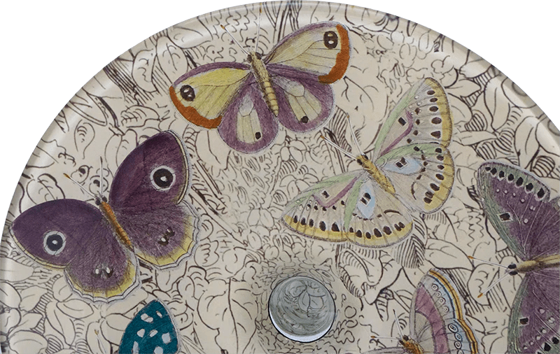 John Derian Tabletop Purple Butterflies Cake Pedestal