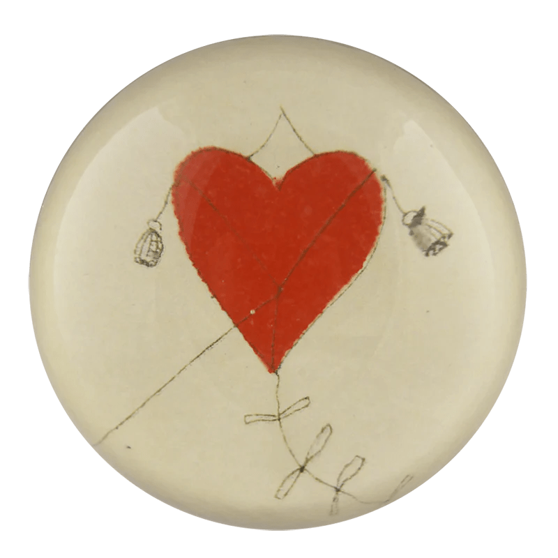 John Derian Tabletop Red Heart Kite Paperweight