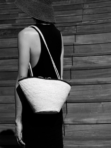 Maison N.H Paris Bags BIcolor Natural X Noir Carla Petit Shoulder Bag