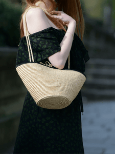 Maison N.H Paris Bags BIcolor Natural X Noir Carla Petit Shoulder Bag