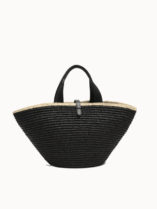 Maison N.H Paris Bags Bicolor Noir X Natural Carla Basket Bag