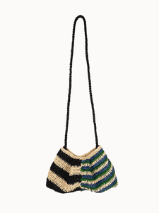 Maison N.H Paris Bags Natural x Blue x Vert Leslie Pouch