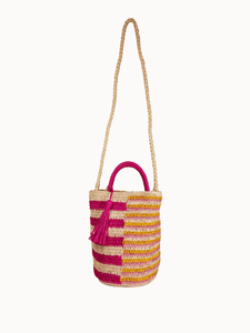 Maison N.H Paris Bags Natural X Rose X Jaune Amelia Bucket Bag