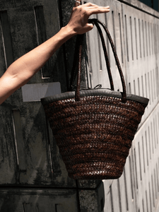 Maison N.H Paris Bags Umber Maya Leather Tote Bag