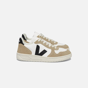 Veja Sneakers V-10 Chromefree Leather Extra-White Black Sahara