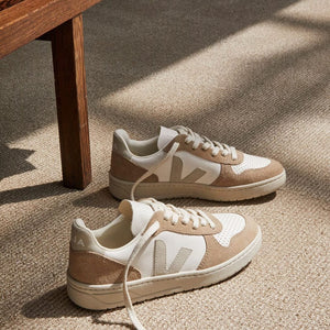 Veja Sneakers V-10 Chromefree Leather Extra-White Natural Sahara