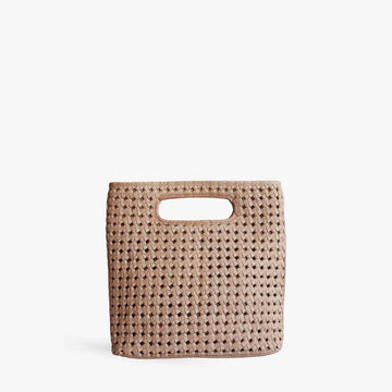 Bembien Bags Nell Woven Leather Clutch in Caramel