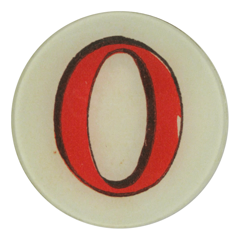 John Derian Table Top Red Letter Plate