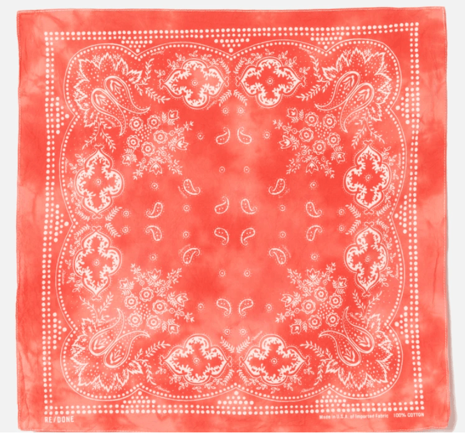 RE/DONE Scarf 60s Paisley Bandana Red