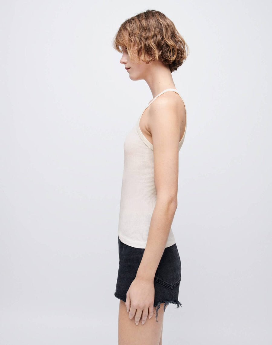RE/DONE Tops Ribbed Tank Vintage Ivory
