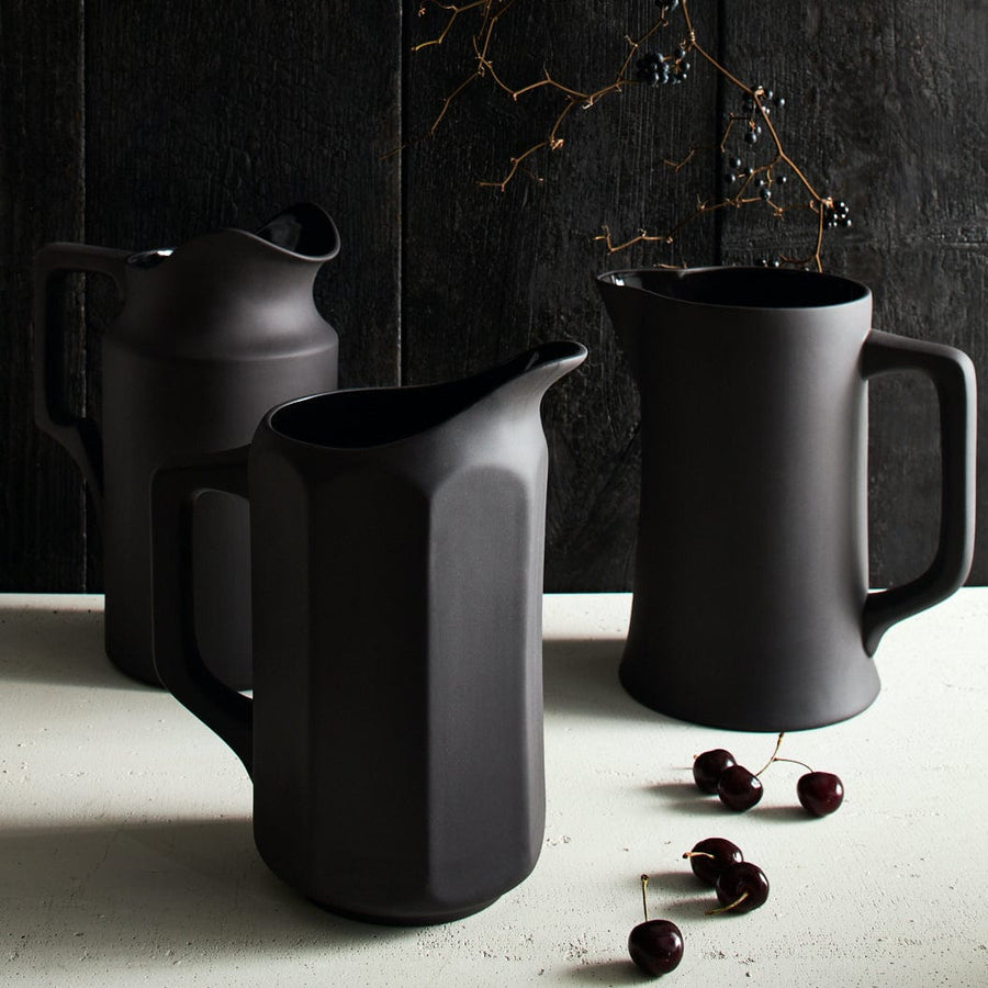 Sir|Madam Table Top Still Life Pitcher in Matt Black