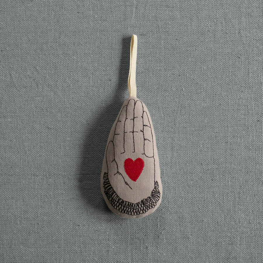 Skippy Cotton Ornaments Heart in Hand, Lavender Scented Token